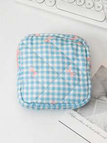 1 包可爱少女绗缝花朵粉色印花蝴蝶结心形花朵迷你化妆品收纳袋卫生袋餐巾袋数码产品收纳袋女孩卫生棉条收纳袋女士化妆包零钱包化妆包卫生棉条收纳袋内衣卫生棉条月经杯可重复使用防水旅行大学宿舍家居浴室返校用品 - 彩色 - 查看 15