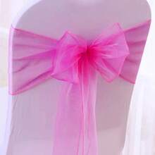 10pcs Voile Chair Back Decorative Ribbons, Organza Bowknot Chair Decorations, Suitable For Christmas, Halloween, Weddings, Parties, Outdoor Events, 18cm Wide, 275cm Long, DIY To Create Butterfly Shapes, Voile Sheer Fabric Chair Back Decorations For Festivals, Graduations, Party Backdrops, Gifts, Packaging