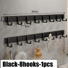 Household Wall Coat Rack Black Hooks For Hangging Clothes Towel Hanger Bathroom Robe Hook Heavy Duty Kitchen Accessories