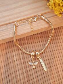 Gold Plated Bracelet  Of Peace Pendant - Vàng - Xem 3