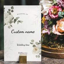 [Elegante Hochzeit] Angepasste schlicht-bohemische Hochzeitseinladung - personalisierter Text, elegantes Blumenmuster, perfekt für Brautjungfern und Hochzeitsgeschenke, geeignet für jeden Empfänger, personalisierte Einladung | moderne Ästhetik | verfeinertes Blattdetail, Hochzeitsdekoration, Schulanfang, Schulbedarf