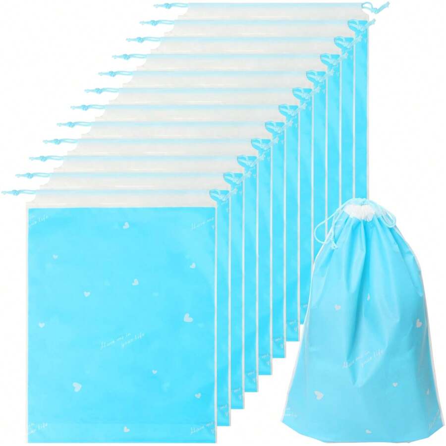 50 个旅行鞋袋，带抽绳的大型透明鞋子收纳袋，防水旅行收纳袋，用于男女包装防尘袋 - 多 - 查看 1