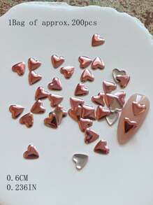 200Pcs Metallic Heart & Heart Shape Decor Rivet For Nail Art Crafts Nail Supplies Nails Nail Charms Nail Gems - Multicolor - View 20