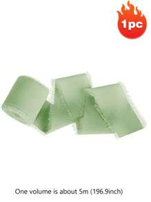 雪纺丝带每卷宽 4 厘米，长 5 米（196.9 英寸），手工制作的流苏雪纺丝绸丝带，适用于婚礼请柬、新娘花束、礼品包装、DIY 工艺品，多种颜色可供选择