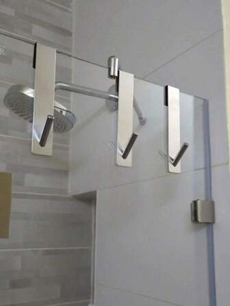 2/1 件不锈钢 S 形淋浴毛巾杆，适用于玻璃门、浴室浴袍挂钩，易于安装的 S 形毛巾和浴袍衣架，适用于淋浴间、厨房、卧室 - 耐用、节省空间的浴室配件