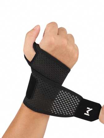 1 件可调节腕托，关节支撑压缩运动腕带，舒适透气，男女通用均码，适合所有健身房腕带配件