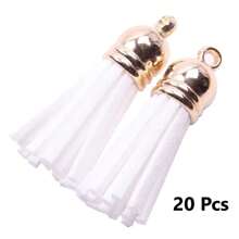 20/50 piezas Colgantes con borlas dorados y plateados, broches, accesorios para pendientes, llaveros, colgantes, borlas para manualidades y joyería DIY