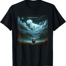 Remember Who Are You Dinosaur Chicken T-Shirt Hoodie - Black - View 1
