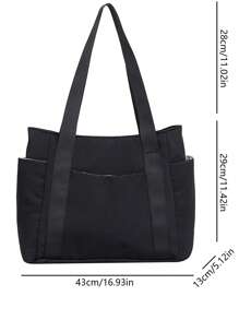 Simple Commuting Versatile Large Capacity Tote Bag, Highly Attractive Artistic College Student Class Shoulder Cloth Bag Beach Bag Travel Bag Luggage - Multicolor - View 7