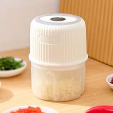 Smart Automatic Garlic Chopper And Grinder - USB Rechargeable Electric Kitchen Crusher For Garlic, Chili, Onion, Spices And More. Perfect For Fresh Ingredient Prep, Food Processing Tool | Portable Appliance | Transparent Container, Garlic Mincer - Multicolor - View 3