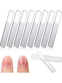 8 件装纳米抛光锉刀玻璃天然指甲锉水晶指甲抛光器带收纳盒适用于天然指甲 - 無色 - 查看 6