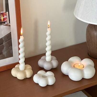 1 件现代简约彩色陶瓷烛台，客厅、餐桌、家居、圣诞节、婚礼装饰品，创意烛台