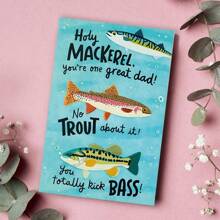 带信封的卡通鱼生日贺卡，高品质纸张，个性化幻想主题，适合家人、朋友和渔民的完美贺卡（12 厘米/4.7x17 厘米/6.7 英寸），一些不寻常的东西，礼品卡