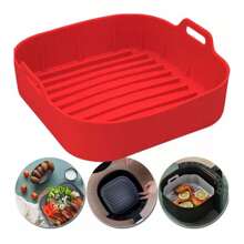 Bandeja Forma Cesta De Silicone Para Airfryer 20,5x20,5