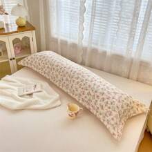 1pc New A-Class Knitted Fabric Digital Printed Pillowcase - Hearts, Flowers, Cartoons, Leaves, Dots, Forest Patterns, Ins Pastoral Style, Thick Brushed Double-Sided Pillowcase, Couples Long Pillowcase, Pillow Inner Cover, Skin-Friendly, Soft, Breathable, Suitable For All Seasons (Only Pillowcase, No Pillow Insert)
