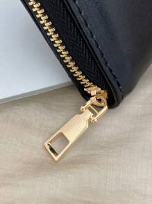High Quality Women's Solid Color PU Leather Simple Fashionable Clutch Wallet For Gift Giving Wallet Purse Wallet Long Wallet,Wristlet Keychain - Black - View 7