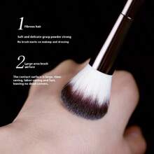 1 Pc Dual-Head Makeup Brush, Soft Polyester Bristles, Metal Handle, Suitable For All Skin Types, Anti-Allergenic