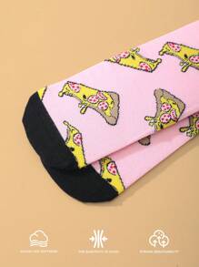 1 par de calcetines de tripulación con diseño único de pizza, cómodos y transpirables, regalos divertidos y creativos para el Día de San Valentín, Pascua, Día de la Madre, fiestas, parejas, cumpleaños, todo el año