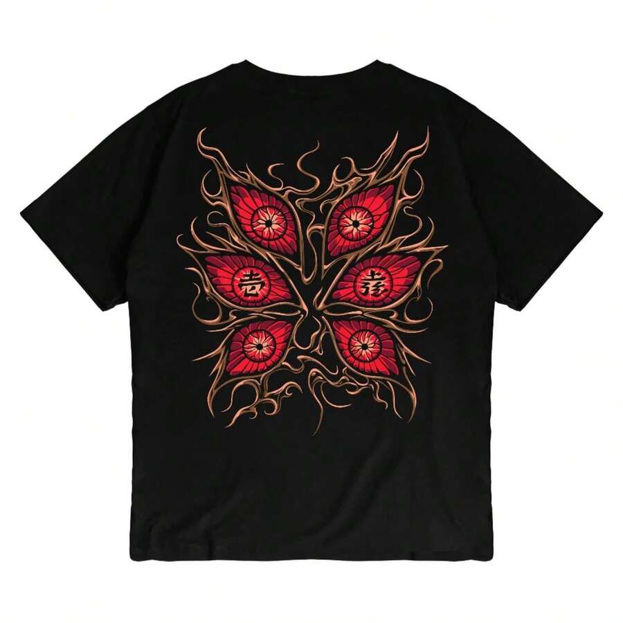 Kizaru T-Shirt Anime  Kimetsu No Yaiba KOKUSHIBO - 黑色 - 查看 1