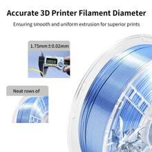 PLA Filament 1.75mm Bundle Silk Dual Color, 3D Printing PLA Filament 1.75mm Dimensional Accuracy +/- 0.02mm, 1KG*2 Spool (4.4 Lbs)