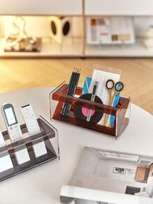 1 Estantería de almacenamiento para control remoto, estilo Ins, simple y creativa, de lujo y multifuncional, estilo nórdico para mesa de centro y escritorio