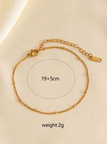 1 pièce Bracelet de cheville en acier inoxydable plaqué or 18 carats, convient pour le port quotidien, les voyages et les vacances des femmes