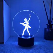 1pc Personalizado 3D Bailarina Luz Noturna Lâmpada Com Nome Personalizado, Amante Da Dança Do Balé Presente Comemorativo, Iluminação Decorativa Atmosfera