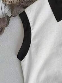 年轻男孩爸爸和我印花 Polo 衫无袖网球 T 恤有领高尔夫衬衫背心适合健身房锻炼跑步 - 白色 - 查看 4