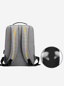 1pc Personalized Men's Business Laptop Backpack, Multi-Color Campus Backpack With Simple Candy Color, Versatile Student Rucksack, Large Capacity Embroidered Letter Schoolbag, Lightweight Waterproof Zipper Bag, Student Travel Pack, Suitable As A Back-To-School Gift For Teenage Girls, College, Junior High, High School, Outdoor, Travel - Multicolor - View 7