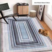 [5mm Thickness Crystal Velvet Flocked Bottom] 1pc Geometric Floral Pattern Carpet - Waterproof, Anti-Slip, Absorbent, Machine Washable, Soft Comfortable Mat, Suitable For Kitchen, Living Room, Bedroom, Hallway, Bathroom, Laundry Room - Easy To Clean, Carpet For Home Decor