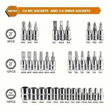 151 件汽车维修工具套装，包括套筒扳手、棘轮、汽车维修组合工具套件 - 隨機顏色 - 查看 9