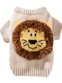 Pet Sweater, Cute Lion Design, Knitted Pullover For Small/Medium Dogs, Suitable For Spring, Summer, Autumn & Winter, Available In Multiple Styles