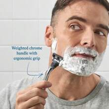 5-Blade Men's Razor - 1 Razor Handle + 2 Razor Blade Refills - Chrome Edition Handle - 1 - 查看 3