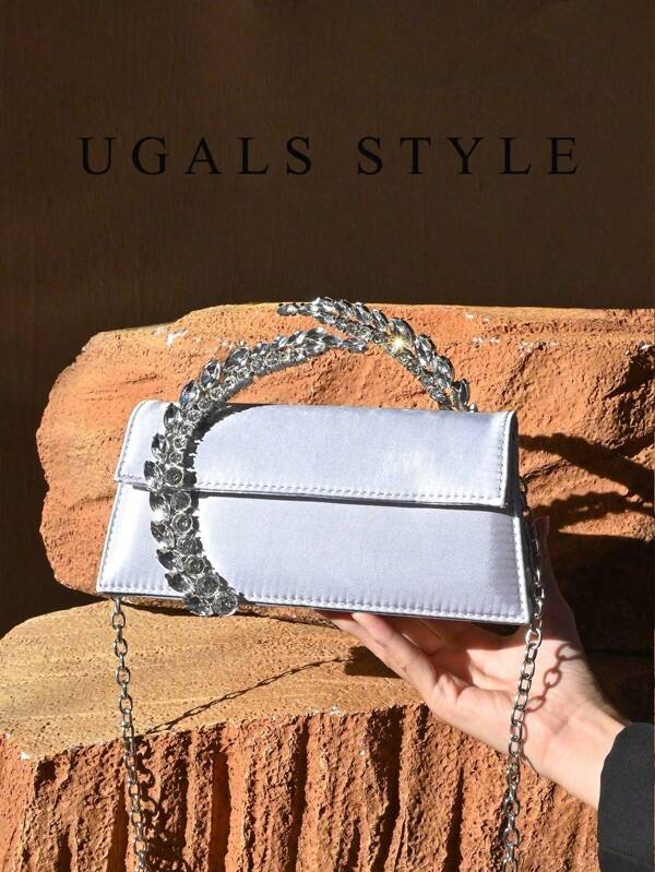 Bolso de embrague de acrílico con aplicaciones de pedrería para mujer, estilo de noche, perfecto para fiestas, bodas, cenas/banquetes, que combina con vestidos de novia, vestidos de gala, vestidos de baile de graduación, vestidos de cumpleaños y vestidos de fiesta para mujer