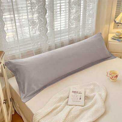 1 st enfärgat nytt örngott, hudvänligt mjukt dubbelt örngott, macaronfärgat, enkel/dubbel, långt örngott för par (innerfodral ingår ej), invändig stil, lämplig för alla årstider