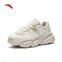 Anta 女款【Guaniaxue同款】可爱爪子设计做旧厚底运动鞋百搭休闲鞋款式122438886R - 象牙白/數位霧灰/一度灰 -1 - 查看 2