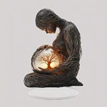 Figurine de déesse de la forêt acrylique 2D transparente et cristal-clair - Décoration de bureau pour anniversaire, remise de diplôme, Noël Accessoire de bureau artistique, style aléatoire