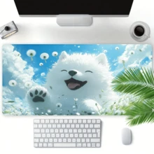 1pc Dog Mouse Pad Cartoon Art Desk Mat Rubber Base Mousepad With Stitched Edge Non-Slip Desk Accessories XL Desk Pad For Office Home As Gifts For Men Women Birthdays,Valentine's Day - Multicolor - View 5