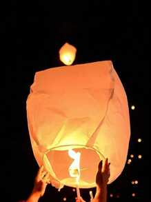 3/5/10pcs Romantic Paper Lanterns/Sky Lanterns/Wish Lights, Made Of Flame-Retardant Material With Oval Shaped Thick Paper, Safer To Use - Multicolor - View 2