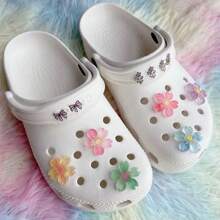 12 件夜光樱花鞋饰套装，夜光 ABS 花朵鞋饰配件，适用于凉鞋，适合生日礼物 - 彩色 - 查看 3