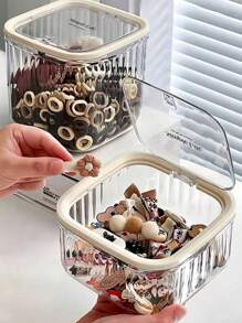 1 Stück multifunktionale staubdichte Desktop Make-up Kosmetik, Haaraccessoires Aufbewahrungsbox, Make-up Organizer, Desktop Mülleimer, praktisches Design