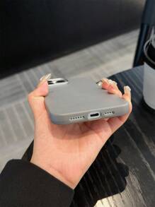 1pc Matte Gray Phone Case With Large Camera Cutout, Simple Solid Color Suitable For Men And Women, Compatible With IPhone 11/12/13/14/15/16 Pro Max