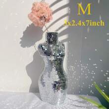 Silver Handmade Ceramic Disco Ball Vase, Creative Disco Floral Vase For Flowers And Plants, Boho Home Decor, Available In Multiple Sizes, Birthday Graduation Gift, Home Decoration, Room Decor, Glass Vase - Silver - View 14