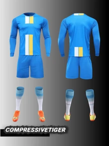 2pcs Personalized Soccer Jersey - Customizable Name And Number Print Short Sleeve T-Shirt + Shorts Co-Ord Dragon Pattern Quick-Drying Sweat-Absorbing Sports Set As Gift