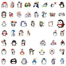 50 PCS Cute Penguin Stickers Vinyl Aesthetics Stickers, Decals, Scrapbooking, Diary, Bumper, Skateboard, Water Bottle, Cartoon, Hard Hat, Car Stickers