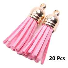 20/50 piezas Colgantes con borlas dorados y plateados, broches, accesorios para pendientes, llaveros, colgantes, borlas para manualidades y joyería DIY