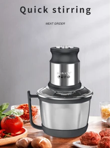 SOKANY 800W 电动绞肉机，3L 不锈钢肉类搅拌机，食物切碎机，适用于肉类、蔬菜、水果和坚果，配备 4 个锋利刀片 (SK-7027, 800W, 3L) - 英規插(220-240V) - 查看 3