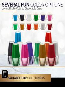 10pcs/Pack 9oz Disposable Paper Cups, Paper Coffee Cups, Disposable Drinking Cups, Hot & Cold Beverage Paper Cups, Suitable For Holding Hot Water, Juice, Ideal For Parties, Picnics, Holidays, Birthdays, Bridal Showers, Available In Multiple Colors