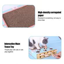 Cat Game Box Maze Interactive Educational Cat Hit Gophers Funny Cat Stick 3 In 1 Cat Toy Chase Hunt Mouse With Scratcher - Multicolor - View 5
