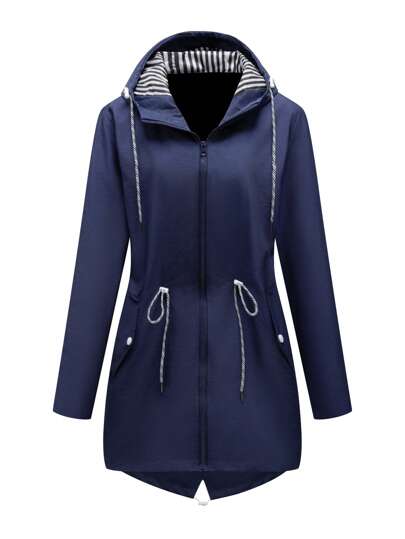 1pc Women's Lightweight Spring Outdoor Casual Sport Windbreaker, Water-Repellent Fabric, Solid Color Thin Jacket